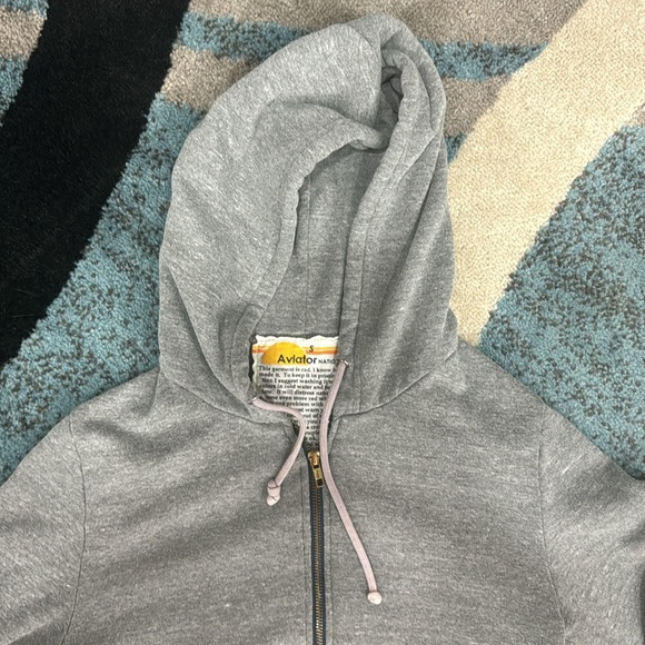 Aviator Nation Heather Grey Lightening Bolt Hoodie.  Sz Small - Picture 8 of 14